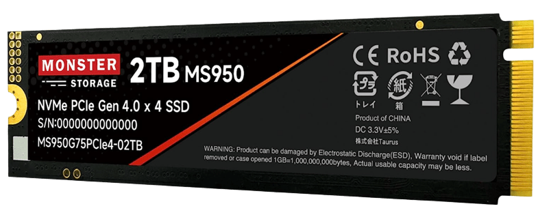 
Monster Storage 2TB NVMe SSD PCIe