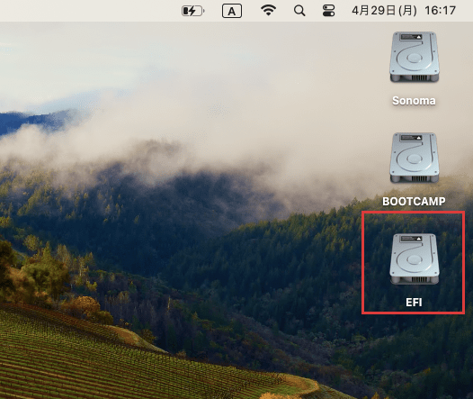 EFIボリュームのマウント