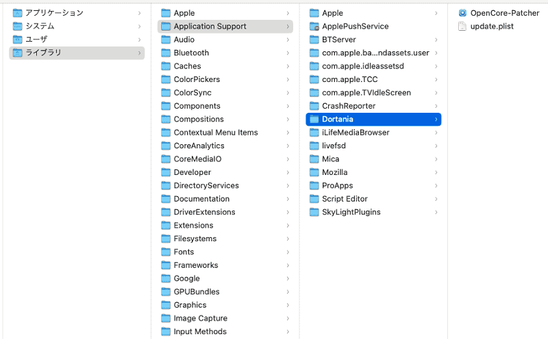 Dortania フォルダーの削除